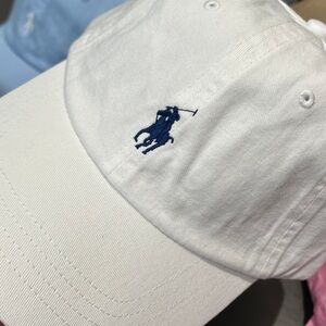 Polo by Ralph Lauren White Cap with Navy Logo